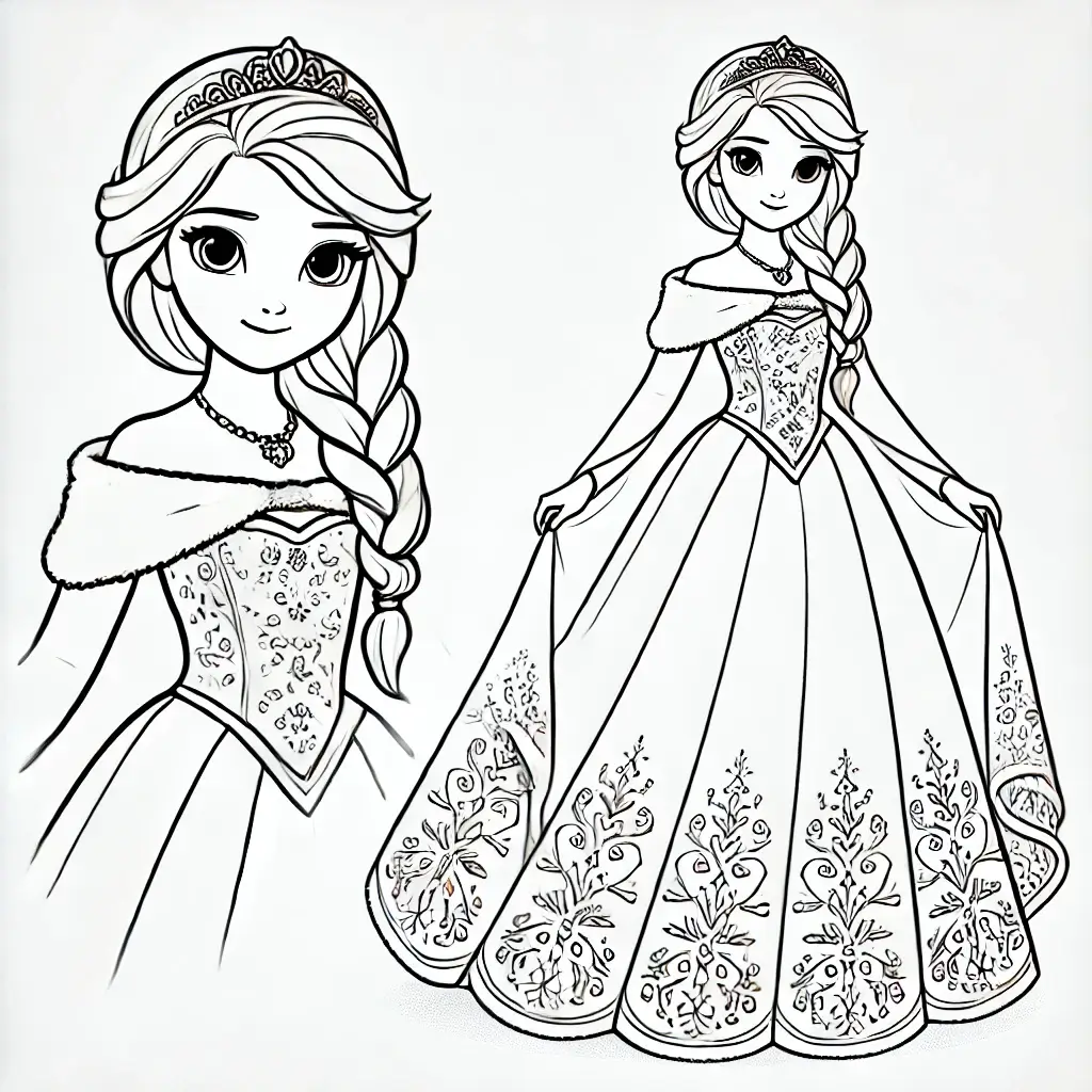 Dibujo de princesa de hielo para colorear