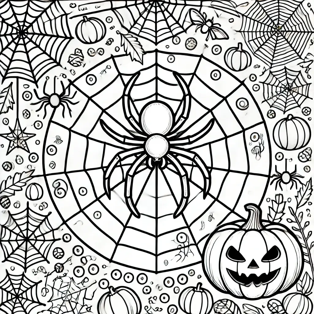 Dibujo de araña halloween para colorear