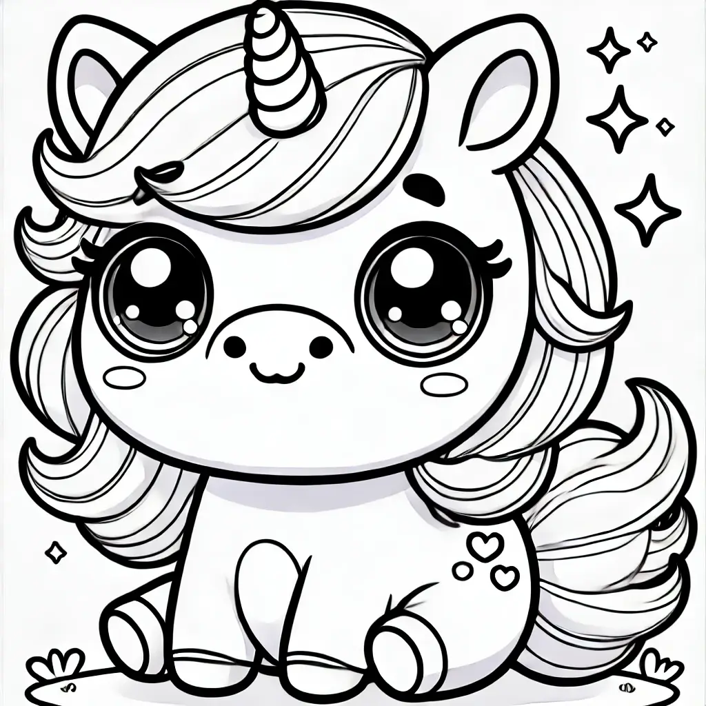 Dibujo de bebé unicornio para colorear