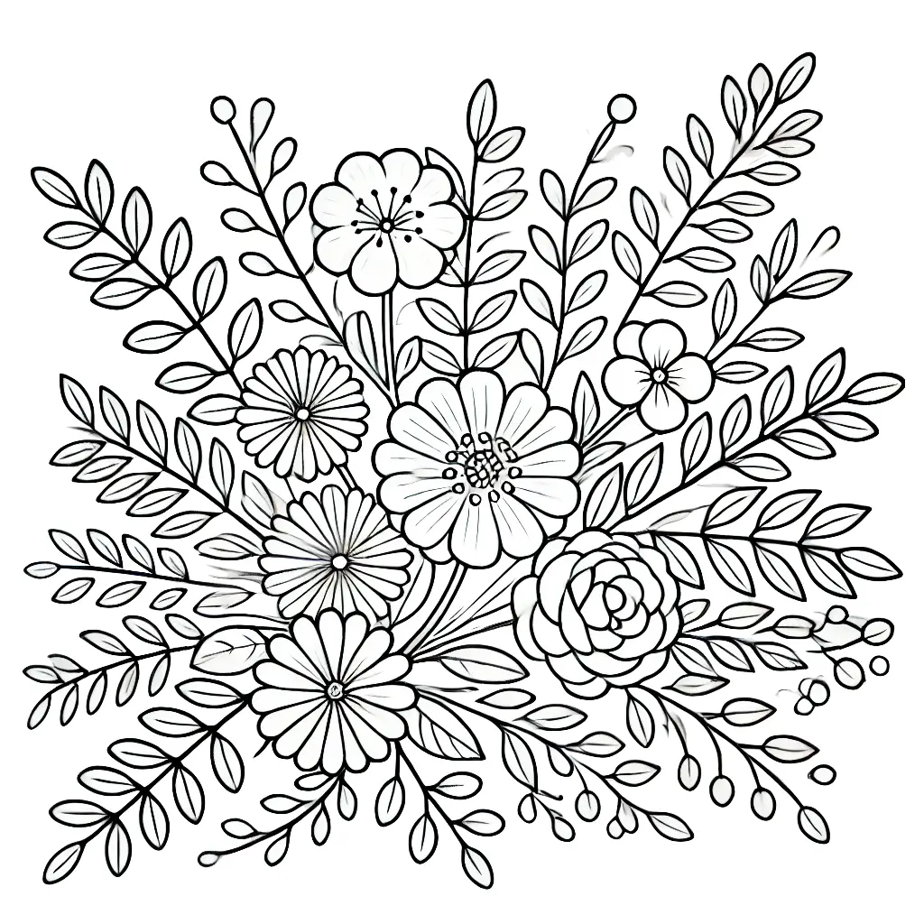 Dibujo de florecillas silvestres para colorear