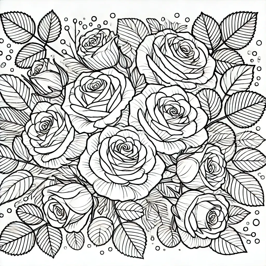 Dibujo de rosas para colorear