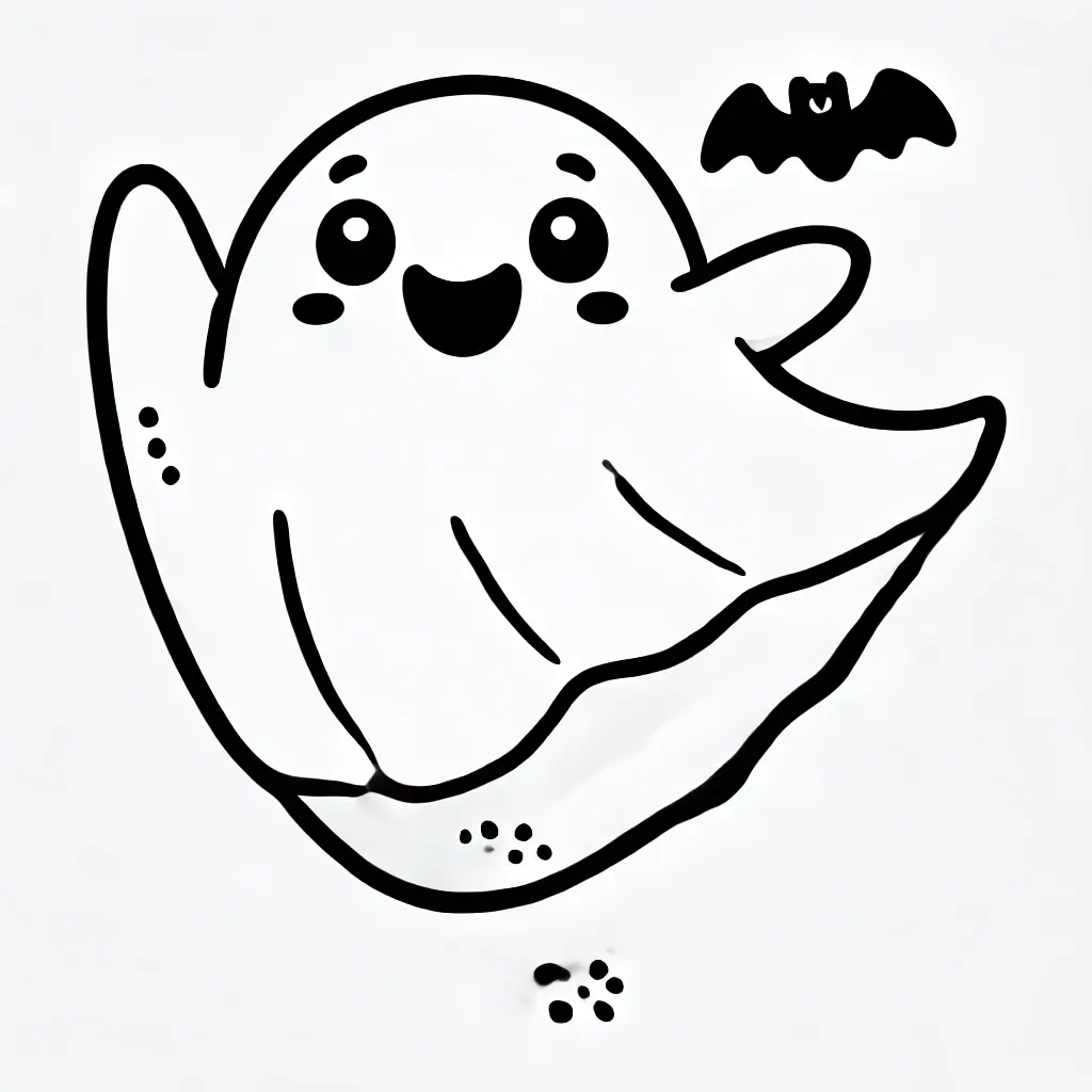 Dibujo de fantasma feliz halloween para colorear