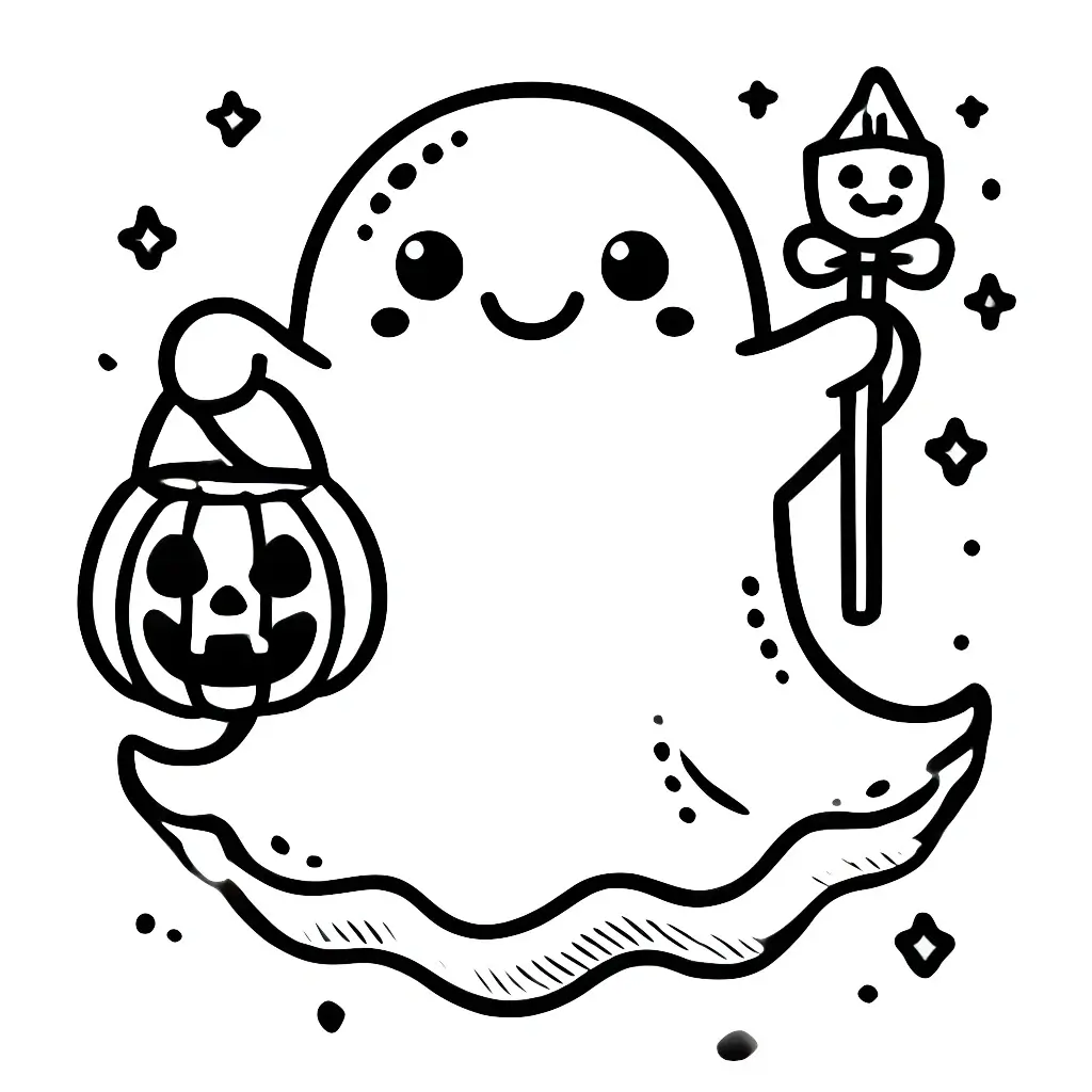 Dibujo de fantasma halloween para colorear