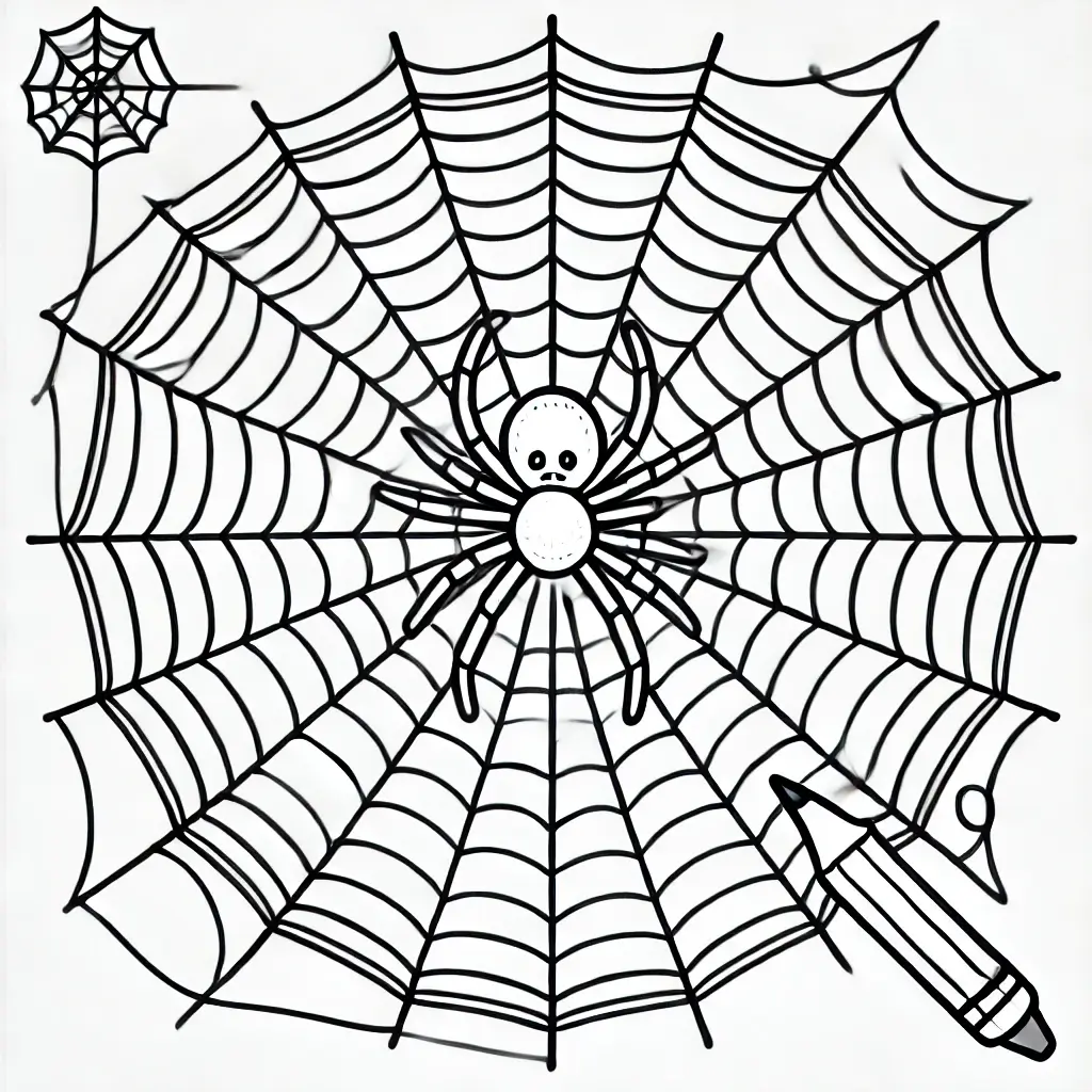 Dibujo de tela de araña para colorear