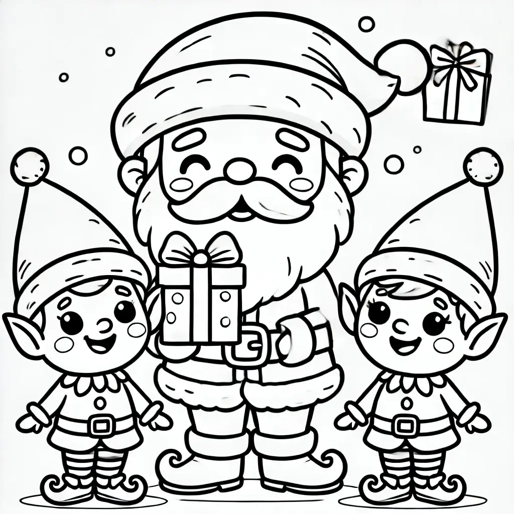 Dibujo de Santa Claus para colorear - Peque Aulas