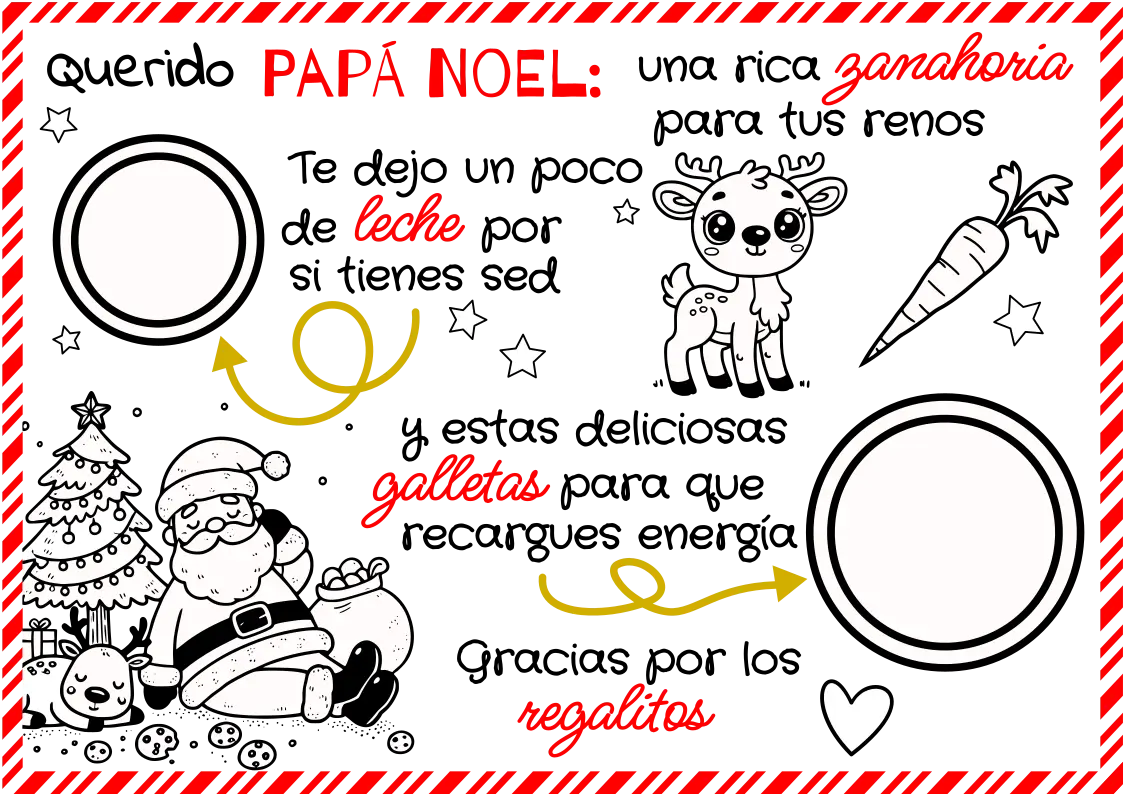 Dibujo de Mantel para Santa Claus para colorear