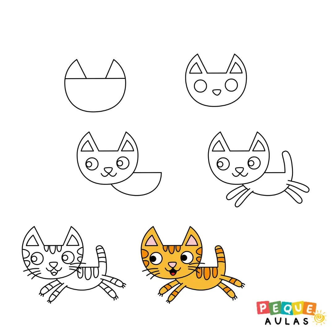 Cómo dibujar un gato atigrado paso a paso